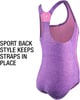 Speedo Girls Swimsuit One Piece Thick Strap Racer Back PrintedCapri Breeze Splice