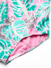 Speedo Girls Swimsuit One Piece Thick Strap Racer Back PrintedFuchsia Pink Tie