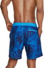 Mens Swim Trunk Knee Length Boardshort Bondi Printed18 Palm Palace Blue