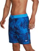 Mens Swim Trunk Knee Length Boardshort Bondi Printed18 Palm Palace Blue