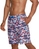 Mens Swim Trunk Knee Length Boardshort Bondi Printed20 Data High Risk Red