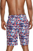 Mens Swim Trunk Knee Length Boardshort Bondi Printed20 Data High Risk Red