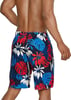 Mens Swim Trunk Knee Length Boardshort Bondi Printed20 Hothouse RedWhiteBlue