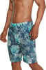 Mens Swim Trunk Knee Length Boardshort Bondi Printed20 Onshore Aqua Splash