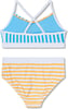 Speedo Girls Swimsuit Two Piece Bikini SetMariner Stripe Mandarin