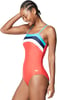 Speedo Womens Swimsuit One Piece Adjustable Square Neck Contemporary CutBittersweet