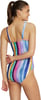 Speedo Womens Swimsuit One Piece Adjustable Square Neck Contemporary CutRainbow Stripe