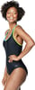 Speedo Womens Swimsuit One Piece Contrast Binding High CutSpeedo Black