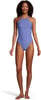 Speedo Womens Swimsuit One Piece Endurance Turnz Tie Back SolidHigh Neck Baja Blue