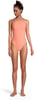 Speedo Womens Swimsuit One Piece Endurance Turnz Tie Back SolidHigh Neck Fusion Coral