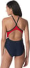 Speedo Womens Swimsuit One Piece Quantum Splice Thin Strap High Cut SolidFusion RedWhiteBlue