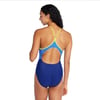 Speedo Womens Swimsuit One Piece Quantum Splice Thin Strap High Cut SolidJacquard Cerulean Blue