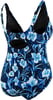 Speedo Womens Swimsuit One Piece VNeck Plus Size PrintedPeacoat