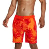 Mens Swim Trunk Knee Length Boardshort Bondi Printed18 Palm Spicy Orange