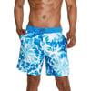 Mens Swim Trunk Knee Length Boardshort Bondi Printed18 Tides Blue Atoll