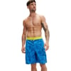 Mens Swim Trunk Knee Length Boardshort Bondi Printed20 Blue Bells