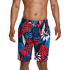 Mens Swim Trunk Knee Length Boardshort Bondi Printed20 Hothouse RedWhiteBlue