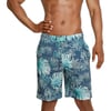 Mens Swim Trunk Knee Length Boardshort Bondi Printed20 Onshore Aqua Splash