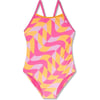 Speedo Girls Swimsuit One Piece Thin StrapsSliced Geo