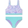 Speedo Girls Swimsuit Two Piece Bikini SetSeaside Marble