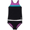 Speedo Girls Swimsuit Two Piece Tankini Mesh Thick StrapSpeedo Black