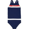 Speedo Girls Swimsuit Two Piece Tankini Thick StrapRedWhiteBlue