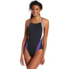 Speedo Womens Launch Splice Cross Back Endurance SwimsuitBlackPurple