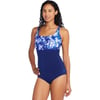 Speedo Womens Swimsuit One Piece Adjustable Square Neck Moderate CutSeaswept Tie Dye