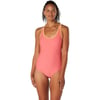 Speedo Womens Swimsuit One Piece Contrast Binding High CutSun Kissed Coral