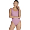 Speedo Womens Swimsuit One Piece Logo Back Strap Contemporary CutMauve Orchid