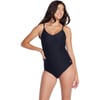 Speedo Womens Swimsuit One Piece VNeck Strappy Back Contemporary CutAdjustable Speedo Black