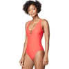 Speedo Womens Swimsuit One Piece VNeck Strappy Back Contemporary CutBittersweet