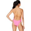 Speedo Womens Swimsuit One Piece Endurance Turnz Tie Back SolidPink Glo Splice