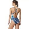 Speedo Womens Swimsuit One Piece Prolt Relay Back PrintedDiscontinuedStellar Stripe Blue