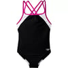 Speedo Girls Swimsuit One Piece Solid Cross Back Multi StrapsSpeedo Girls Swimsuit One Piece Solid Cross Back Multi Straps