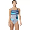 Speedo Womens Swimsuit One Piece Prolt Relay Back PrintedDiscontinuedStellar Stripe Blue