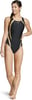 Speedo Womens Swimsuit One Piece Creora Highclo Quantum Splice High Cut SolidFusion BlackGold