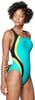 Speedo Womens Swimsuit One Piece Creora Highclo Quantum Splice High Cut SolidFusion Ceramic