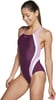 Speedo Womens Swimsuit One Piece Creora Highclo Quantum Splice High Cut SolidFusion Potent Purple