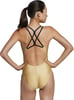 Speedo Womens Swimsuit One Piece Thin Strap High CutGold