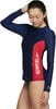 Speedo Womens Uv Swim Shirt Long Sleeve RashguardRedWhiteBlue Logo