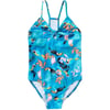 Speedo Girls Thin Strap One Piece SwimsuitBlueCapri Breeze