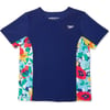 Uv Swim Shirt Short Sleeve Printed Rashguard Peacoat Splice