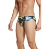 Speedo Mens Swimsuit Brief Endurance Lite Turnz PrintedBlackYellow