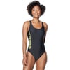 Speedo Womens Swimsuit One Piece Thin Strap High CutSpeedo Black