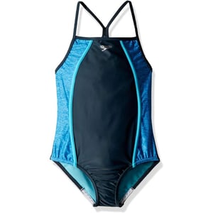 Speedo Girls Swimsuit One Piece Thin StrapsHeather Asphalt