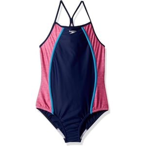 Speedo Girls Swimsuit One Piece Thin StrapsHeather Blue Harmony