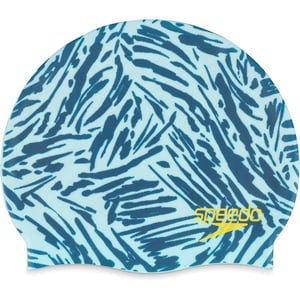 Speedo Swim Cap SiliconeElastomericAbstract Radiant Yellow