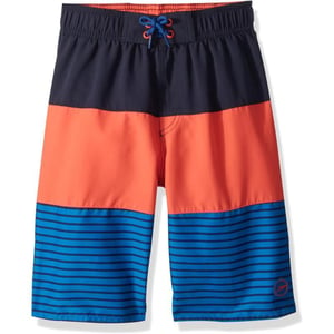 Speedo Boys Swim Trunk Knee Length Blocked VolleyDiscontinuedStripe Bright Ocean