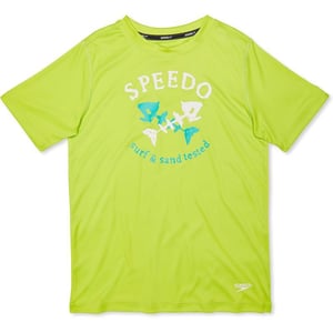 Speedo Boys Uv Swim Shirt Short Sleeve Tee GraphicAcid Lime